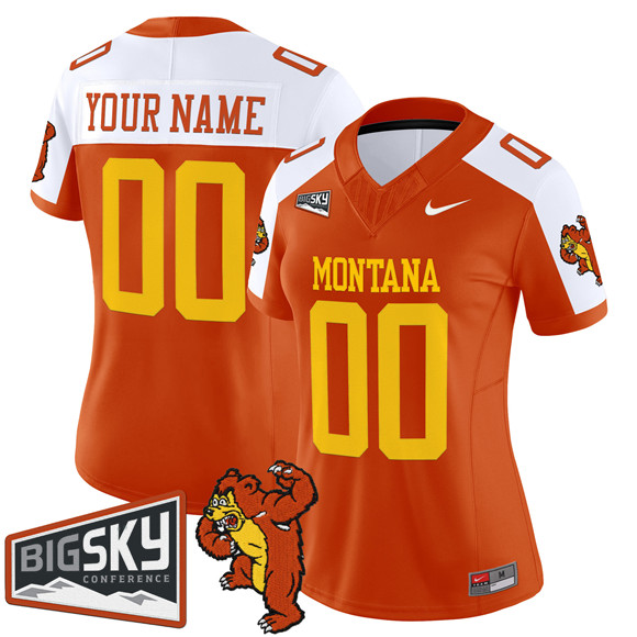 Women's Orange Montana Grizzlies Active Player Custom Alternate 1995 F.U.S.E. Throwback Vapor Limited Stitched Football Jersey(Run Small)